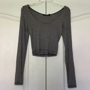 SALE BrandyMelville Long Sleeve Striped Crop Top